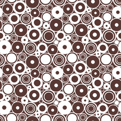 Seamless vector geometrical pattern. Endless background with circles. Graphic illustration. Print for cover, fabric, wrapping, background.