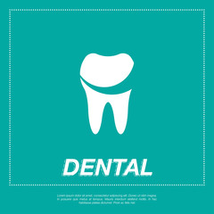 Tooth icon flat design style.