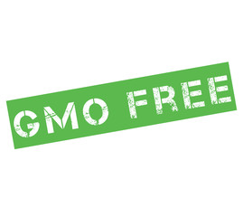 Rubber stamp with text GMO free