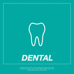 Tooth icon flat design style.