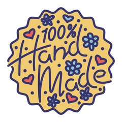 Handmade needlework badge logo vector