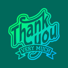 Thank you text lettering vector logo badge