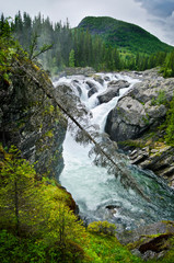 Naklejka na ściany i meble Rjukandefoss waterfall in Norway