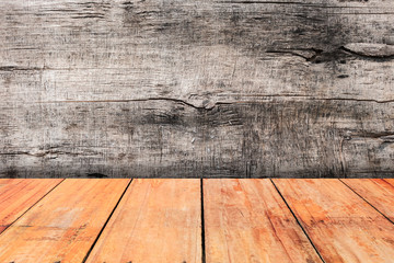 An old beautiful wood floor and wood background. For add some words or use for banner.