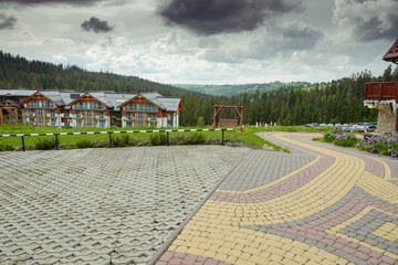 Beautiful modern log house in the mountains