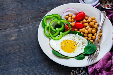 Plate with fried egg