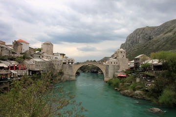 Fototapeta na wymiar The Old Bridge (Stari Most), Mostar, Bosnia and Herzegovina
