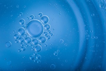 Oil droplets on water surface