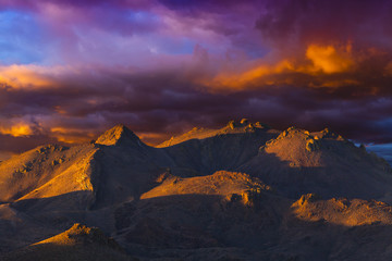 Striking Nevada landscape at sunset near Pyramid Lake, NV