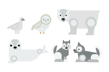 Alaska animals vector illustration.