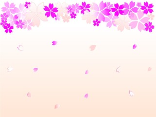 桜フレーム（上）薄いピンク背景