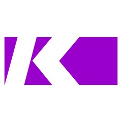 K letter vector logo with purple color (sign, symbol, icon, design element)