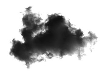 black clouds or smoke isolated on white background
