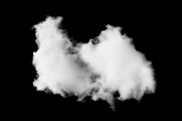 white clouds isolated on black background