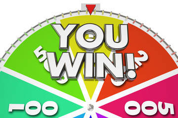 You Win Spinning Game Show Wheel 3d Illustration