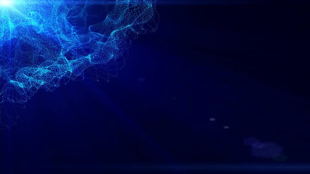 4k Intro Blue particles background. Seamless loop. Christmas holidays concept