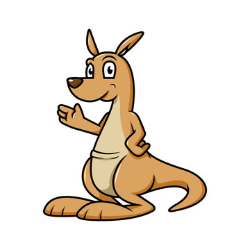 Friendly Cartoon Kangaroo Vector Illustration