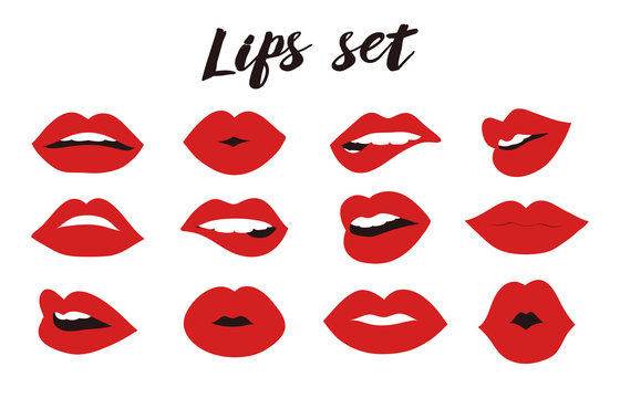 lips set vector design 2