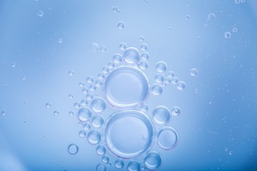 Oil droplets on water surface