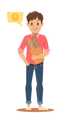 shopping man character design