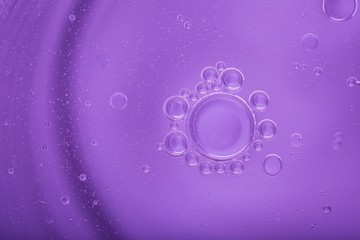 Oil droplets on water surface