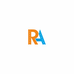 Letter RA Road logo vector
