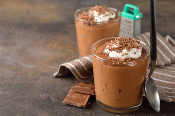 Chocolate mousse in a glass