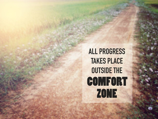 Inspirational quote over blur background