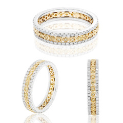 anillo argolla con diamantes amarillos y blancos joyer&iacute;a con rub&iacute;es y zafiros amarillos