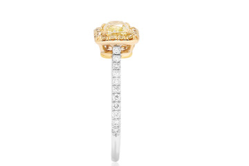 anillo argolla con diamantes amarillos y blancos joyería con rubíes y zafiros amarillos