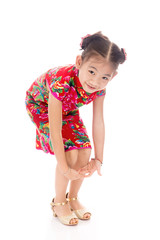 Little asian cute girl in Chinese costume