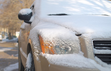 Car in snow.
