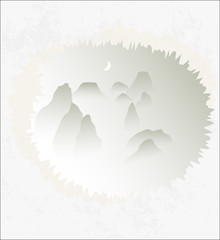 Traditional Chinese Painting, Template, Mountains