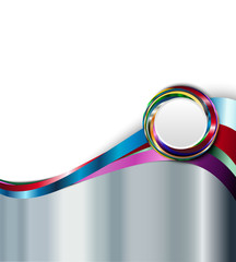 rainbow metal wave background blank for message or text.