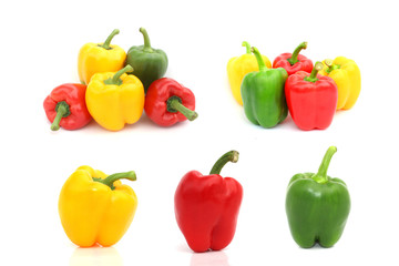 sweet peppers isolated on white background