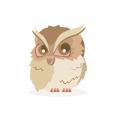 Happy cute owl cartoon, vector illustration