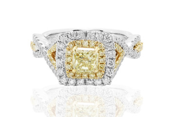 anillo argolla con diamantes amarillos y blancos joyería con rubíes y zafiros amarillos