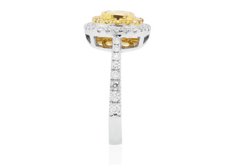 anillo argolla con diamantes amarillos y blancos joyería con rubíes y zafiros amarillos