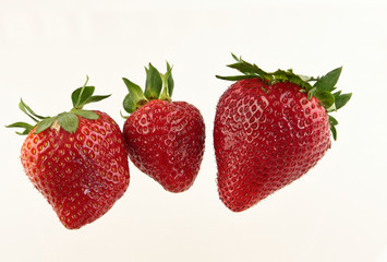Strawberries isolated on white background