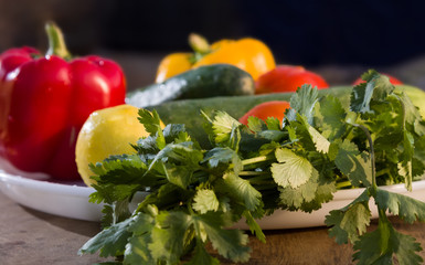 Fresh vegetbles on plate
