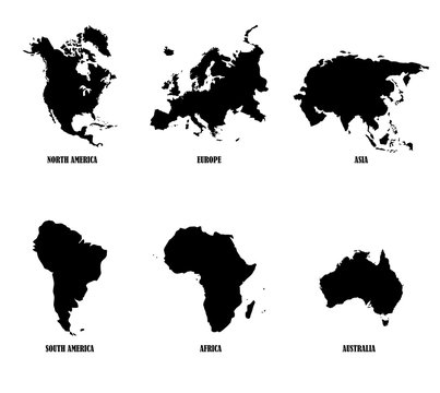 Continents Vector Map