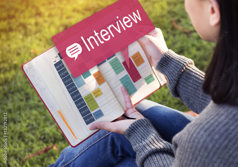 Poster interview evaluation job interview question concept