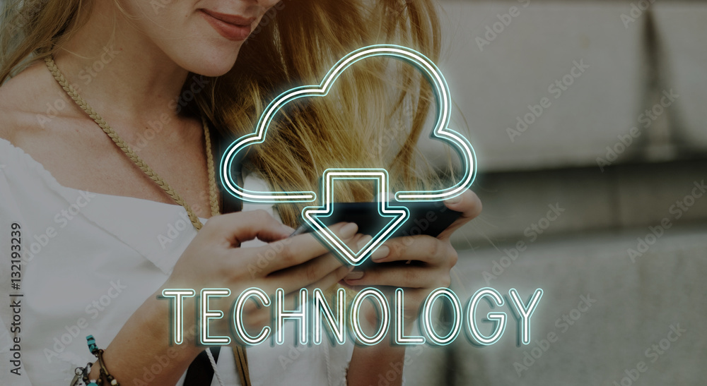 Poster cloud computing technology networking download concept