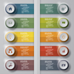 10 options timeline use for infographic/presentation . EPS10.