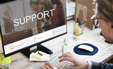 Helpdesk Support Information Support Concept - obrazy, fototapety, plakaty