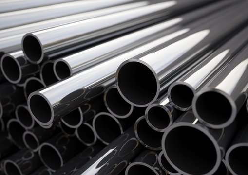 Metal pipes of various diameters