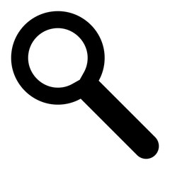 Magnifying glass illustration- Flat design, glyph style icon - Filled black