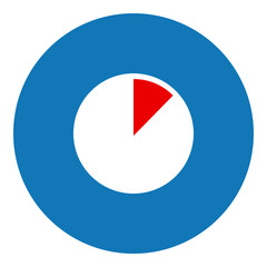 Full chart illustration - Flat design icon - filled circle red blue and white