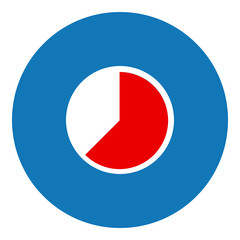 Full chart illustration - Flat design icon - filled circle red blue and white