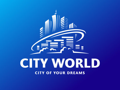 City world logo - vector illustration, emblem design